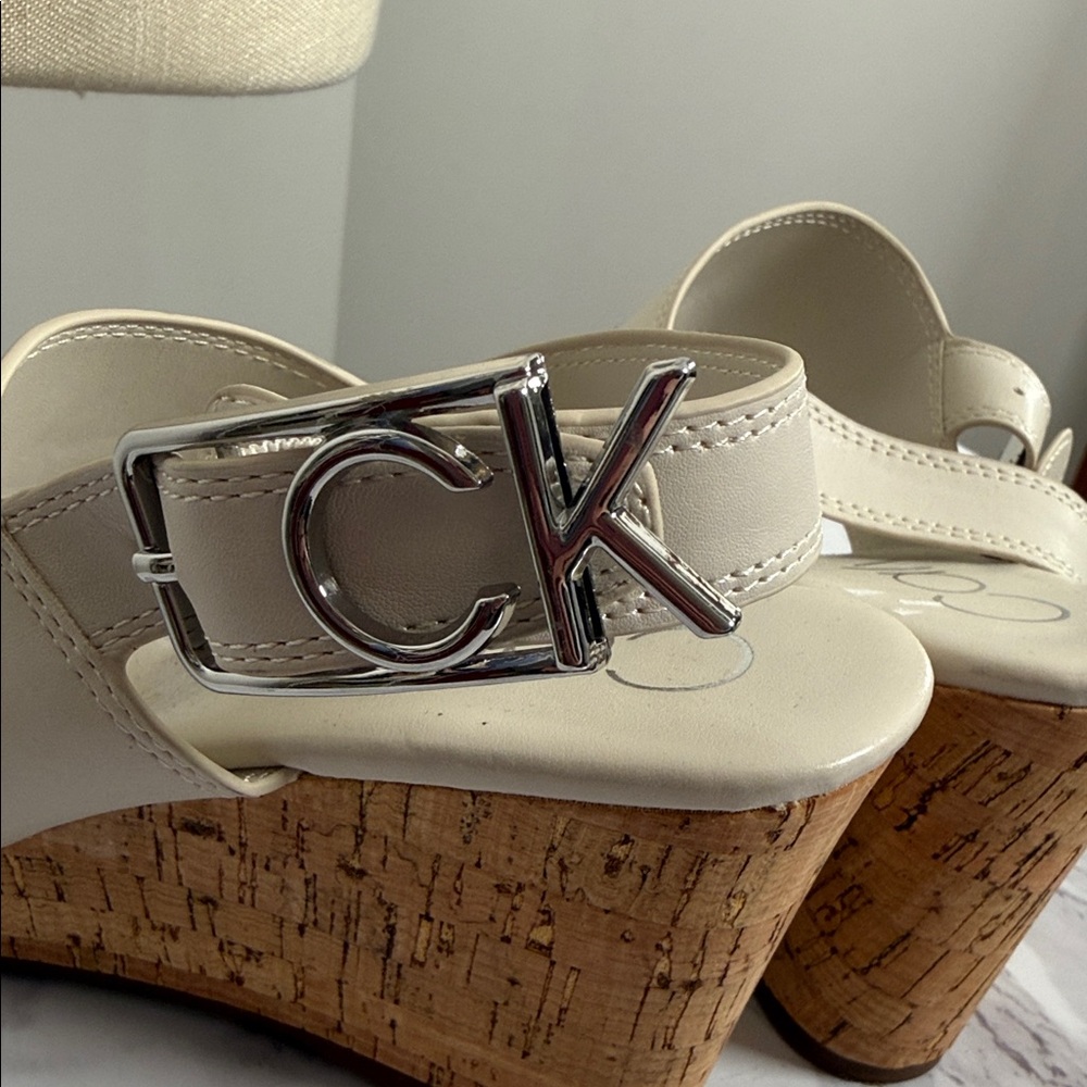 Calvin Klein Women's Cream Sandals - Picture 13 of 13